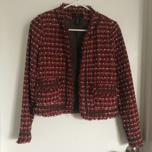 Red tweed blazer from Nordstrom