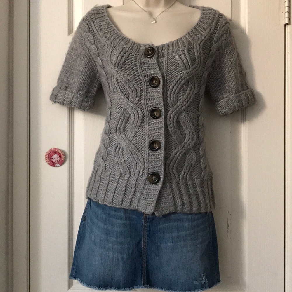 Anthropologie Kenji Hand Knit Gray Sweater