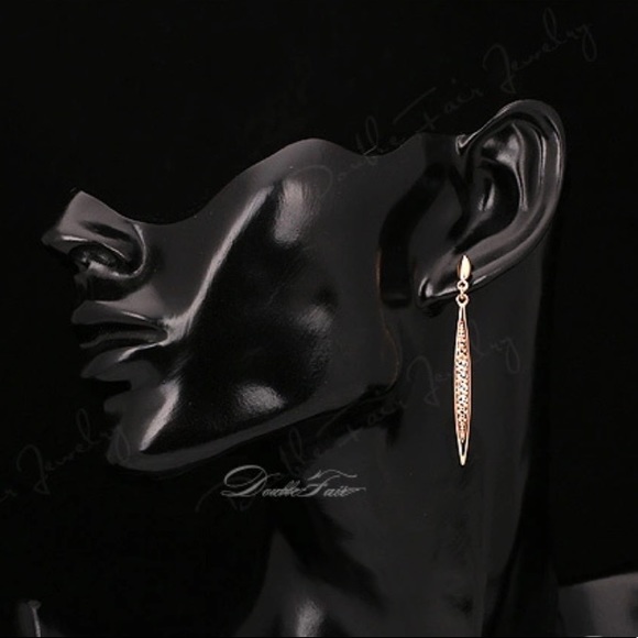 Elegant Spike CZ Crystal Earrings - Silver or Gold - Picture 5 of 8