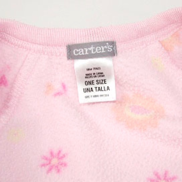 Carters Pink Zip Fleece Sleep Sack O/S. - Picture 3 of 4