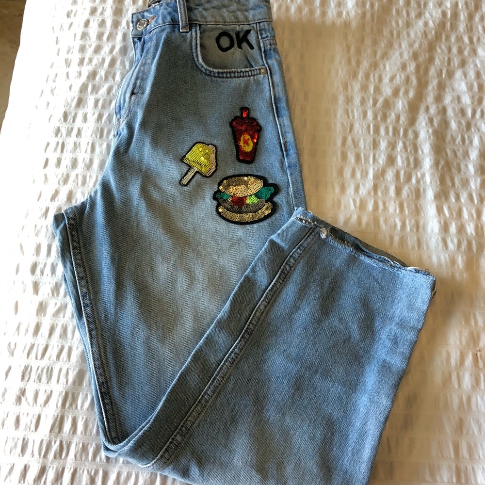 Zara patch jeans
