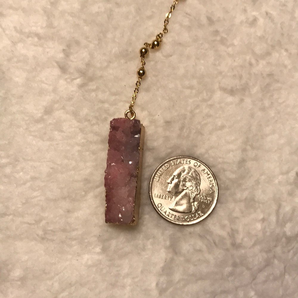 Druzy Agate Long Necklace - Picture 5 of 5