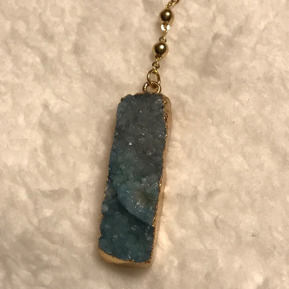 Druzy Agate Long Necklace - Picture 3 of 5