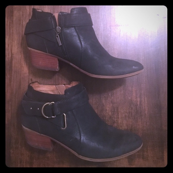 cute black leather booties