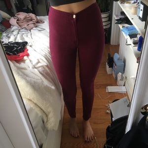 MAROON HIGH WAISTED JEGGINGS