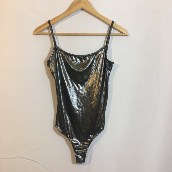 American Apparel Pants - AMERICAN APPAREL metallic jersey u-back bodysuit
