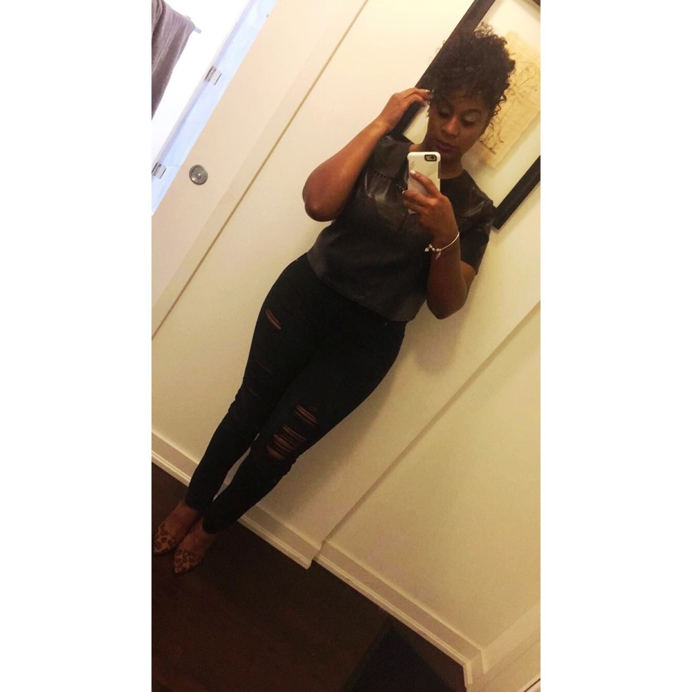 Forever 21 Faux Leather Top