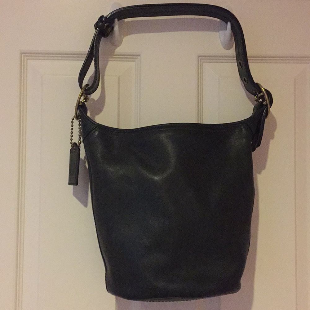 Dark Green Leather Coach Purse