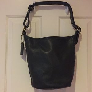 Dark Green Leather Coach Purse
