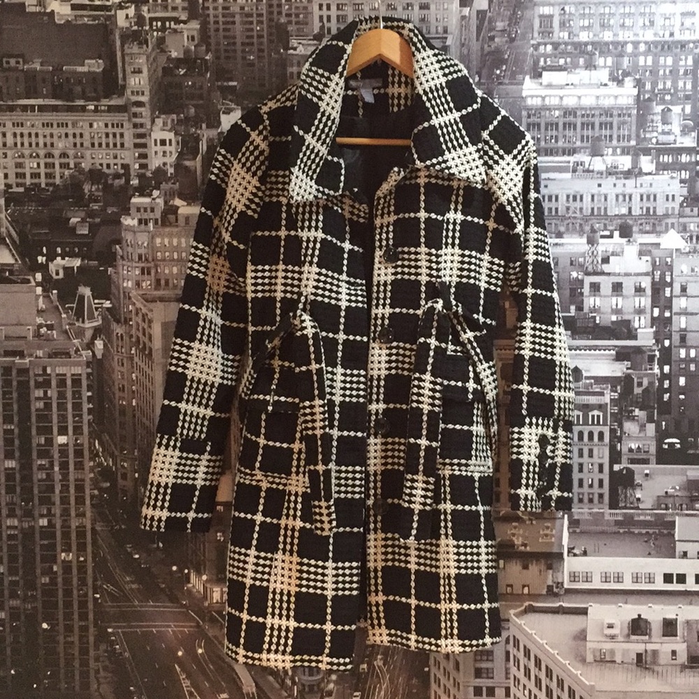 Black and white coat