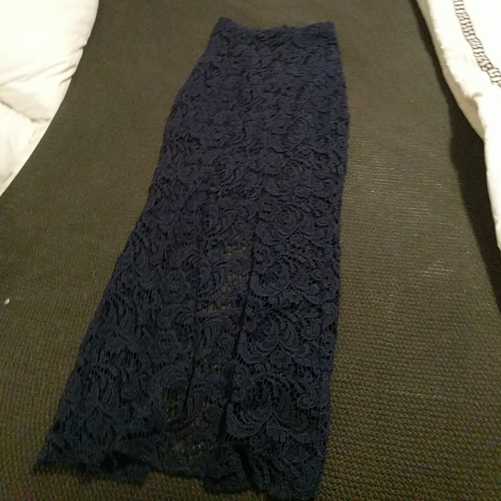 Lace skirt, see through bottom
