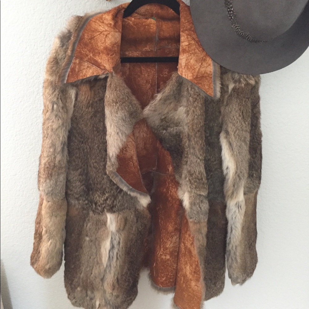 Vintage Bebe rabbit fur coat, size M