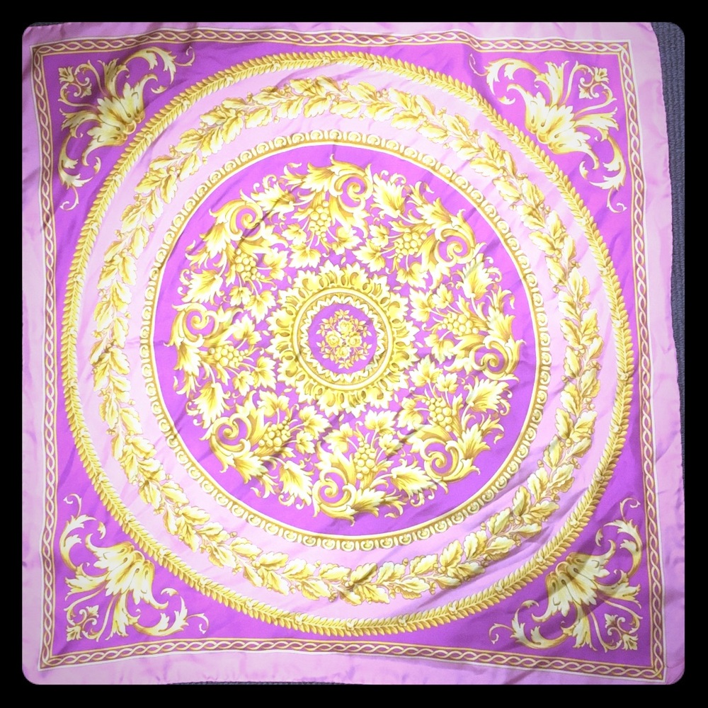 Versace silk square scarf 24 inch square