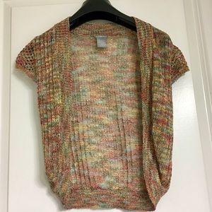 Colorful short sleeve cardigan