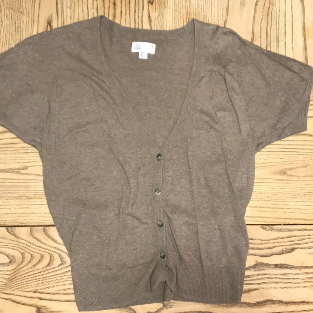 American Eagle Short Sleeve V-Neck Sweater