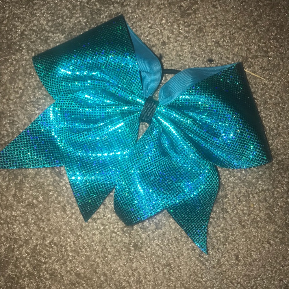teal hair bow