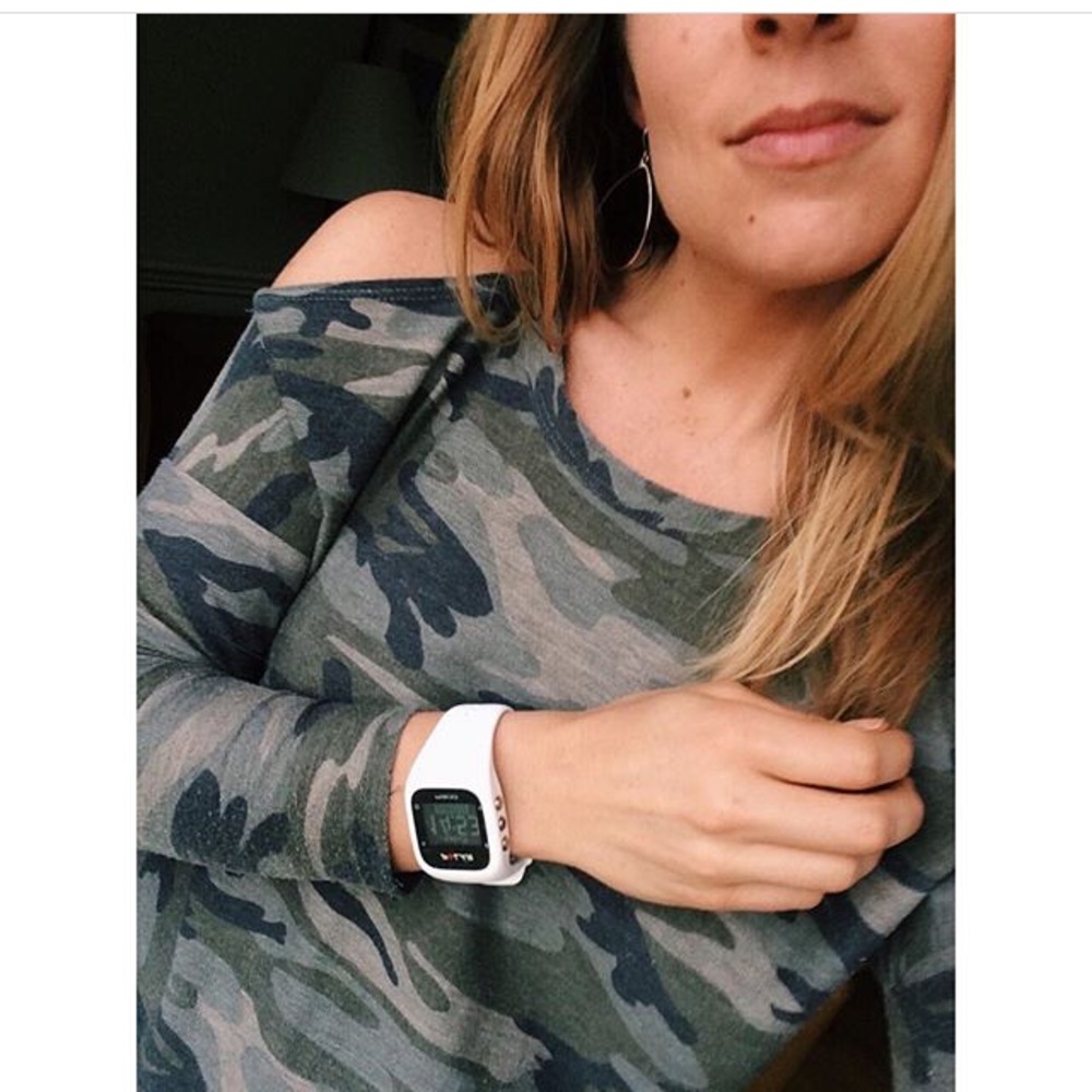 Camo Cold Shoulder top--cute!