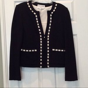 St. John Sweater jacket with a knit tank top