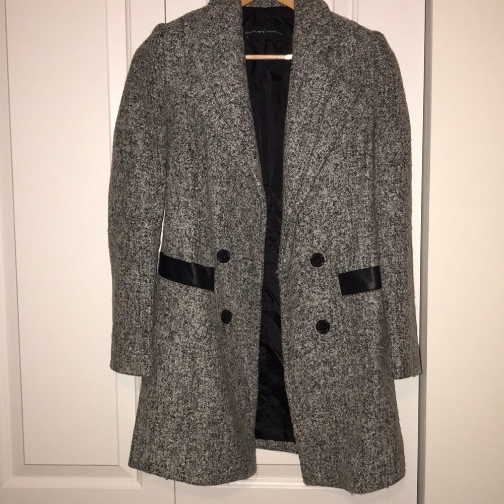 Double lapel collar double breast Wool Coat