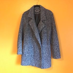 Oversized grey peacoat