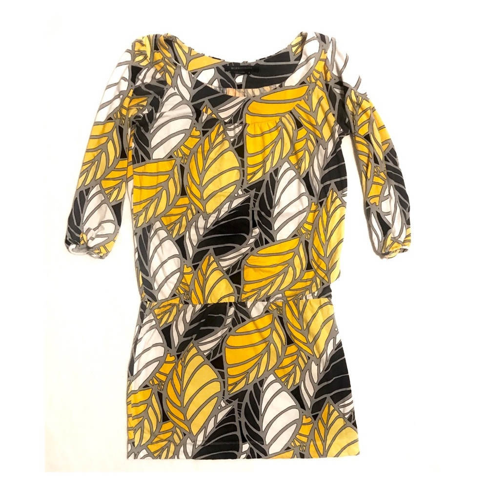 BCBG Yellow Printed Dress