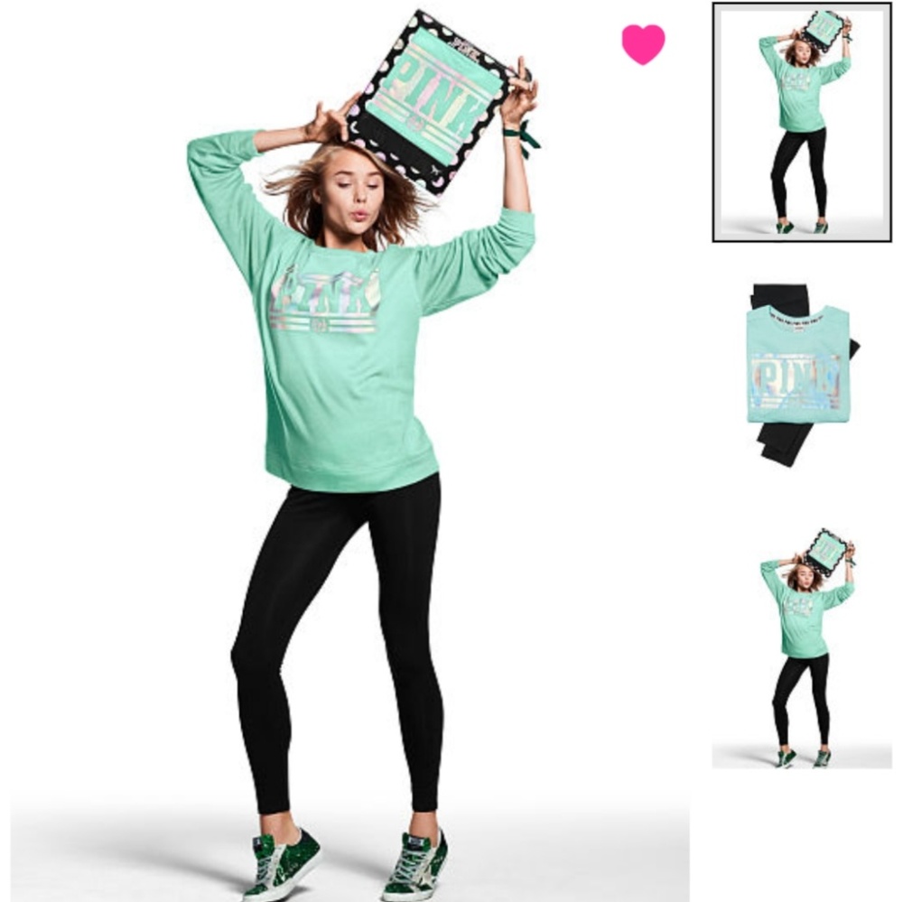 VS PINK CAMPUS CREW & LEGGINGS GIFT SET
