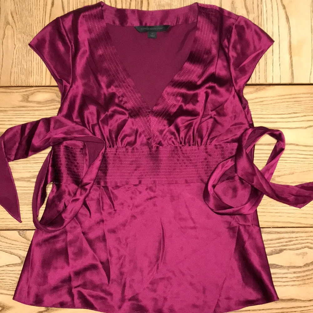 Express Design Studio Silk Cap Sleeve Blouse
