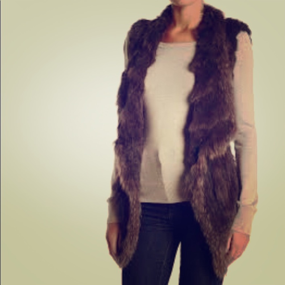 Real Fur Rabbit Vest - Bagatelle, Brown