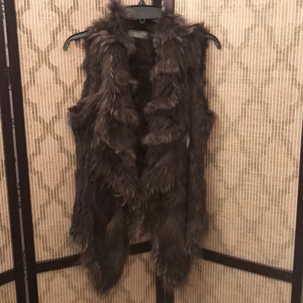 Real Fur Rabbit Vest - Bagatelle, Brown - Picture 6 of 6