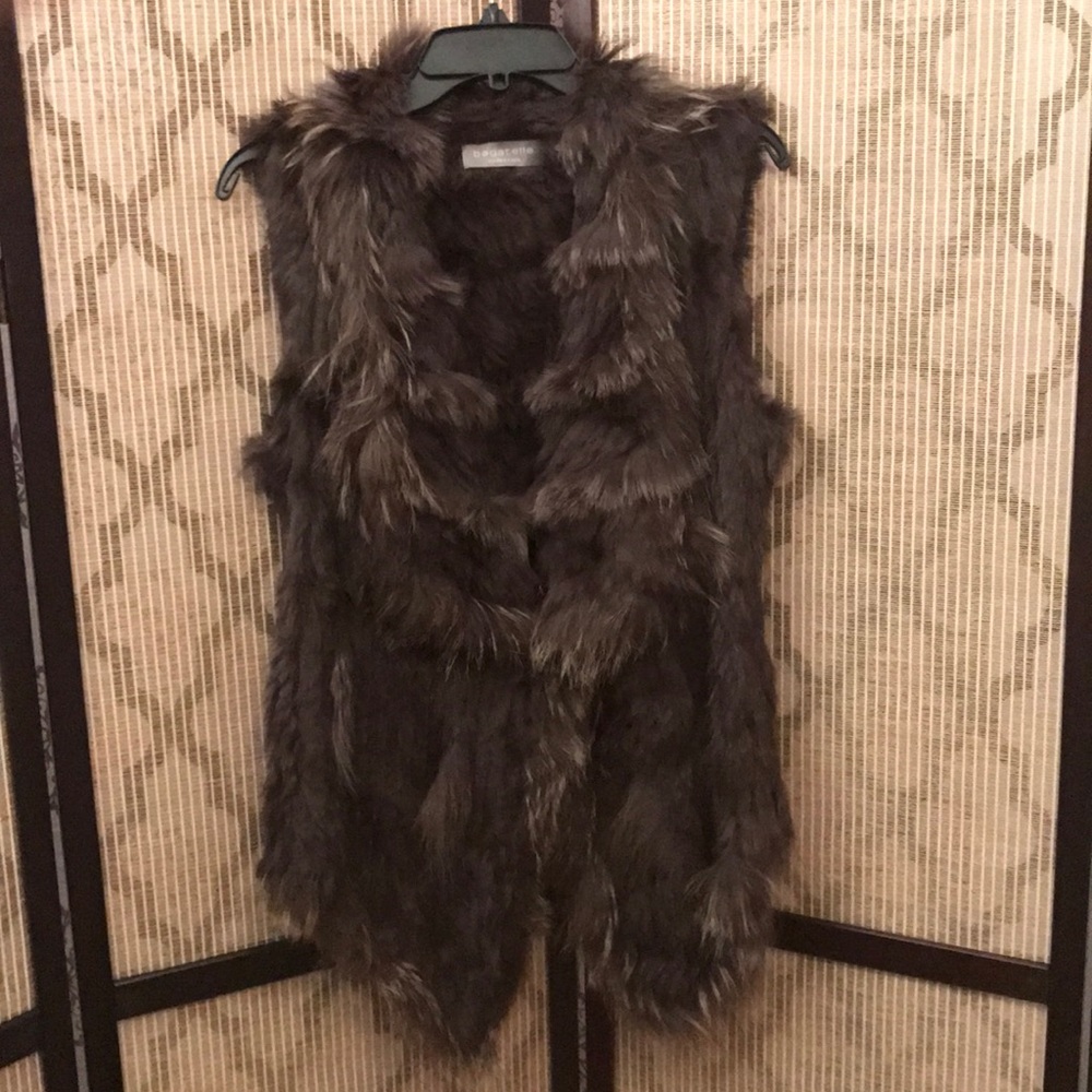 Real Fur Rabbit Vest - Bagatelle, Brown - Picture 3 of 6