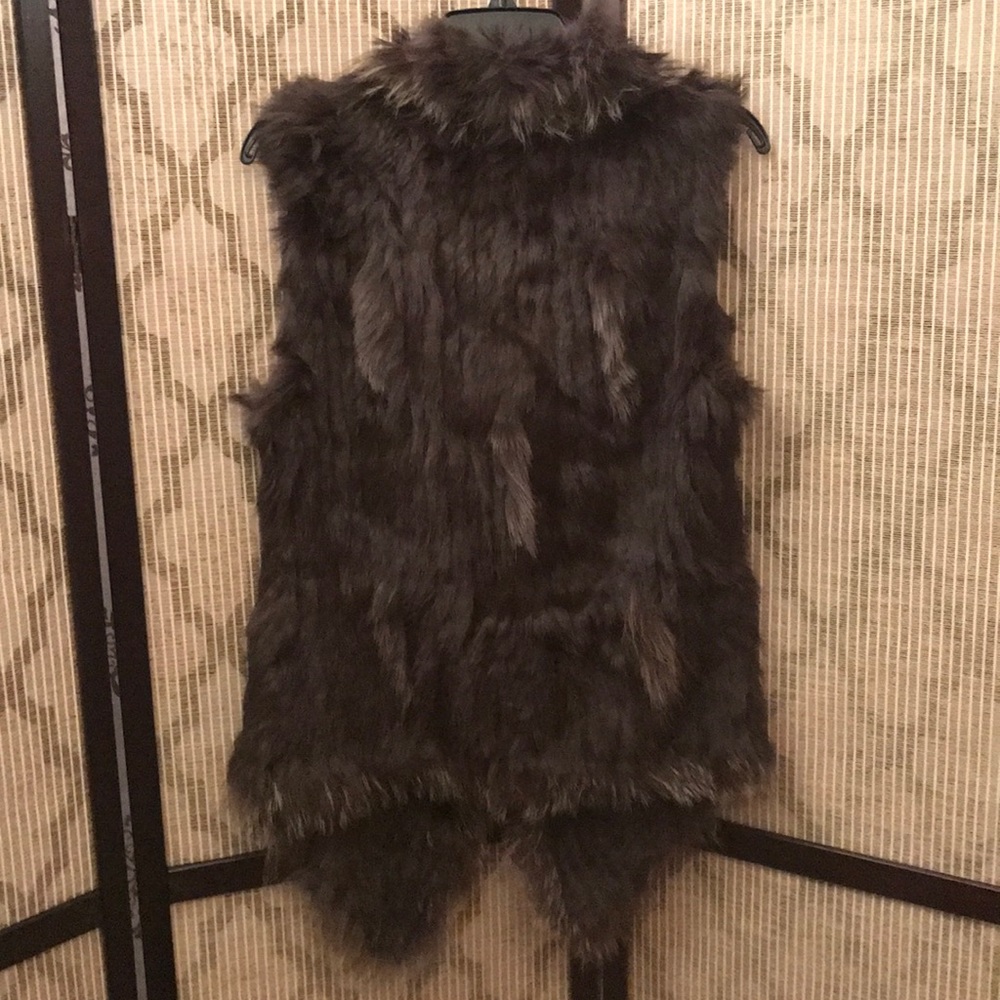 Real Fur Rabbit Vest - Bagatelle, Brown - Picture 4 of 6
