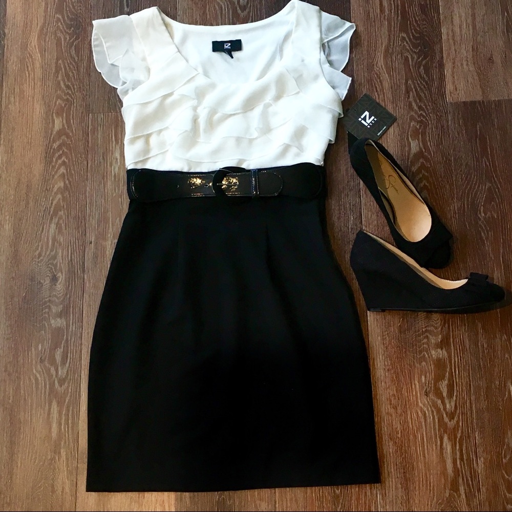 NWT Black and white professional suit dress