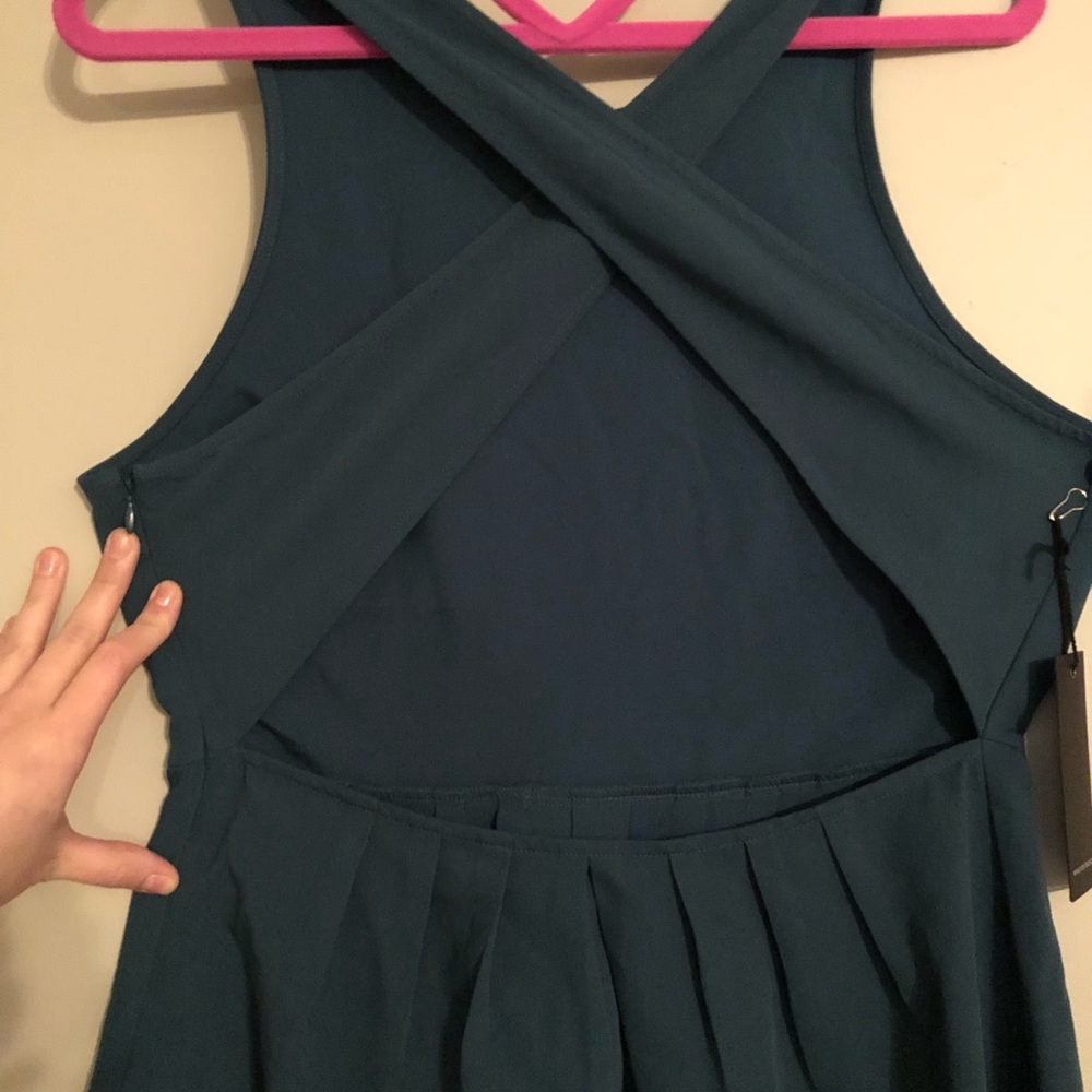 Teal Cross-Back Dress