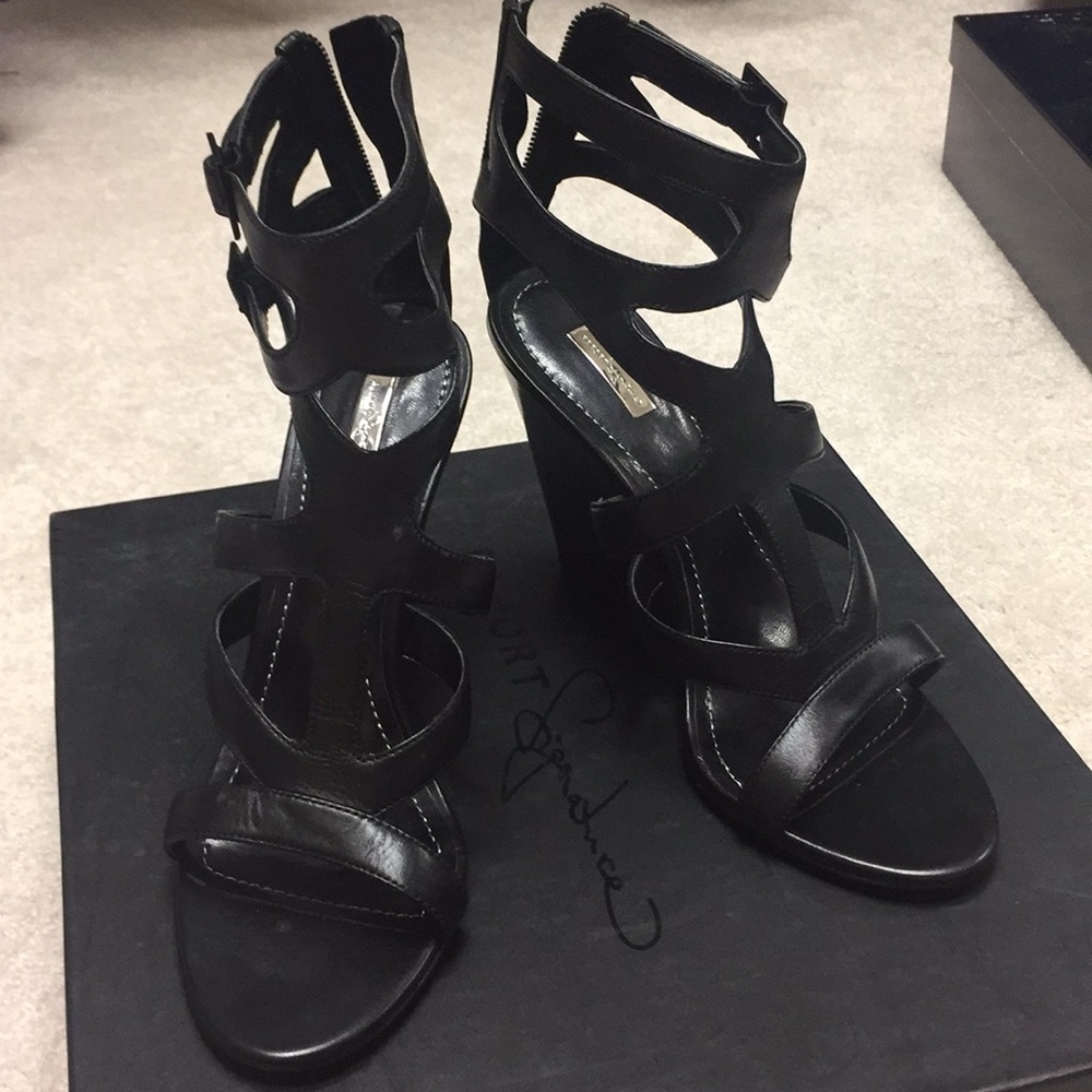 Report Signature Black Strappy Heels
