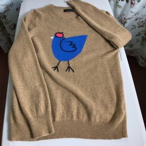 J.Crew crew neck sweater w/ bird on front. Size M