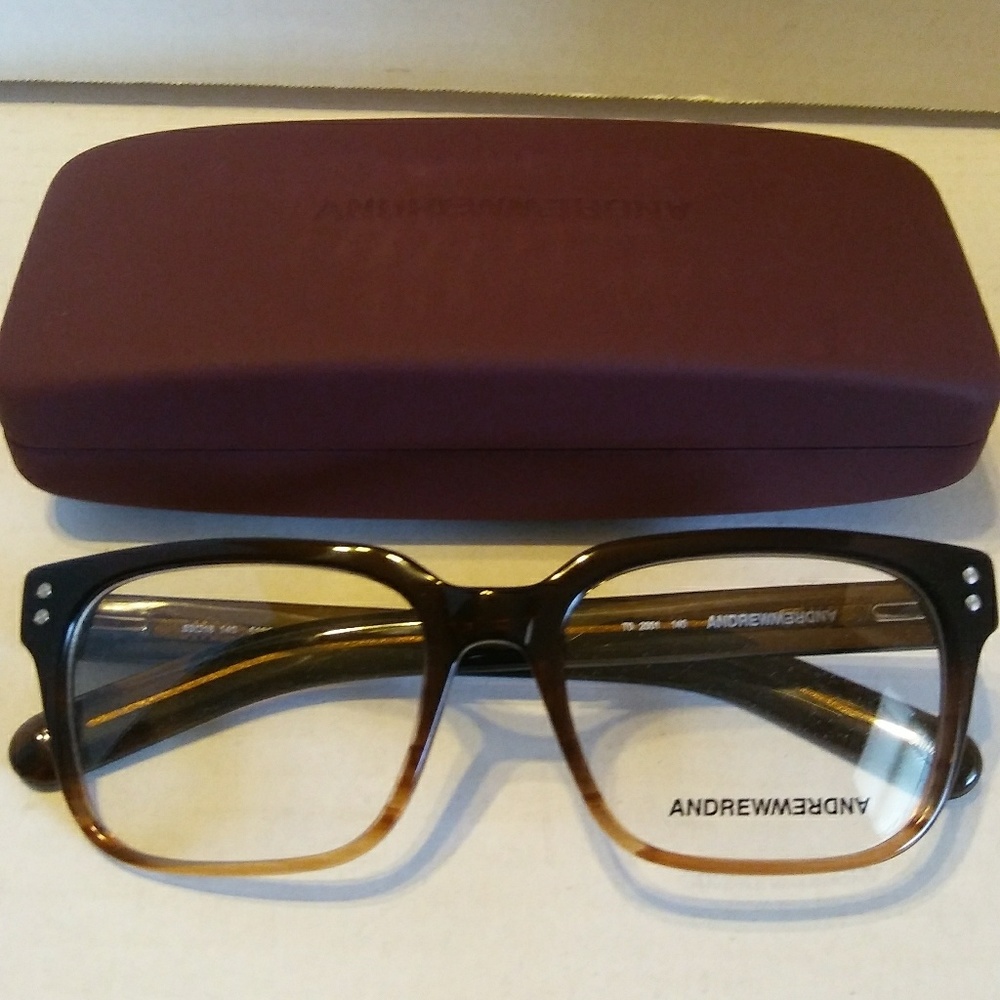ANDREW ANDREW EYEGLASSES BROWN MARBLE