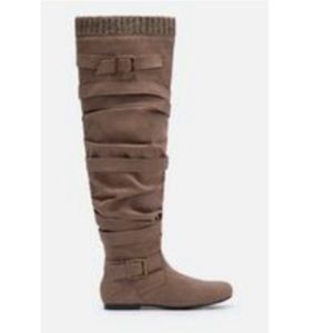 Jentry- Wide Calf | Over the Knee | Taupe Boots