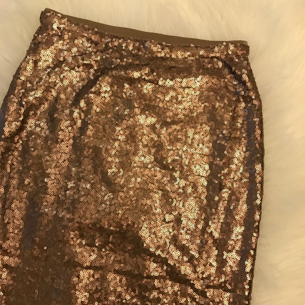 •LAST ONE• Bronze Sequin Midi Skirt - Picture 5 of 7