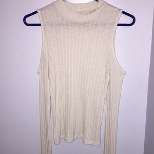 American eagle cold shoulder white long sleeve
