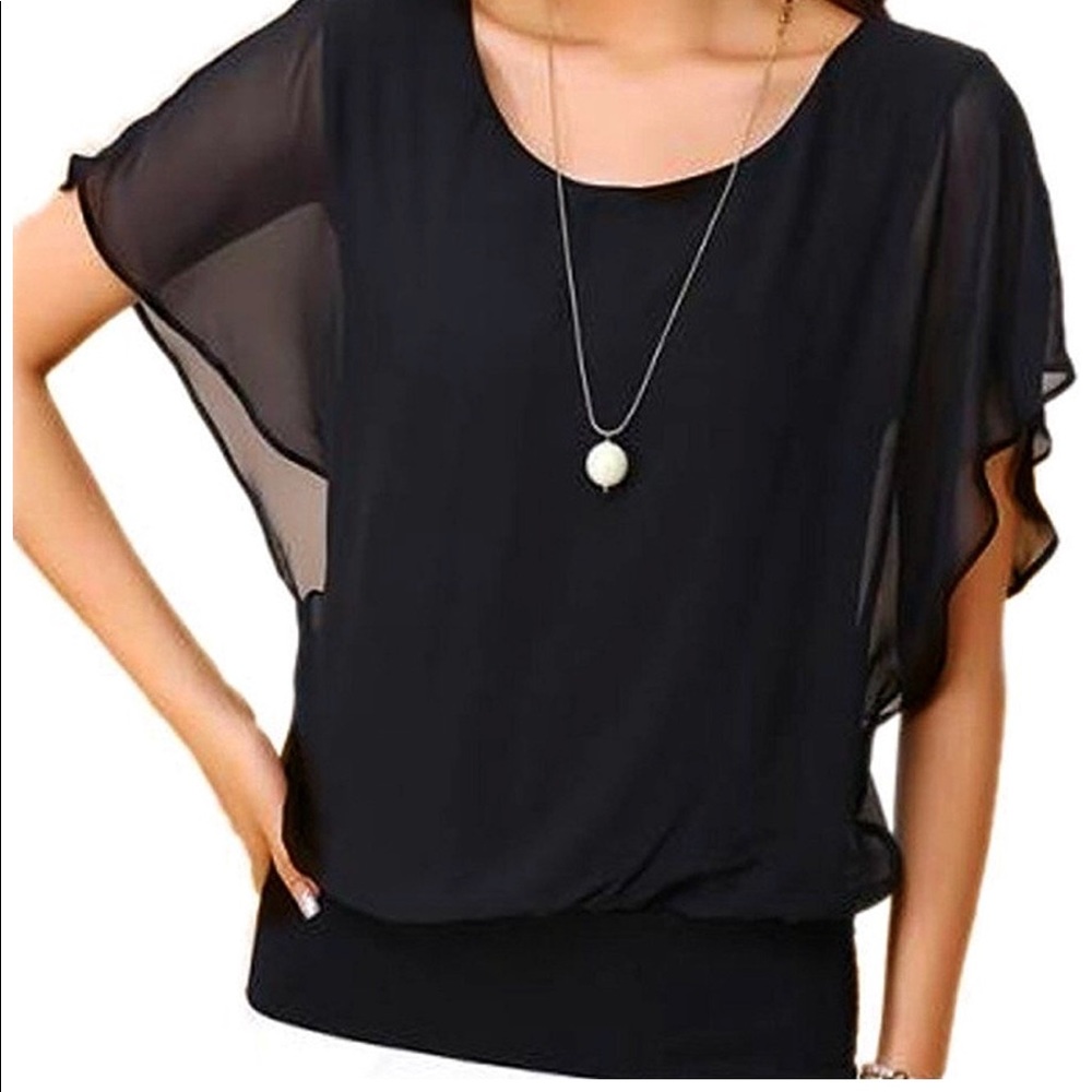 Beautiful Black Chiffon Top