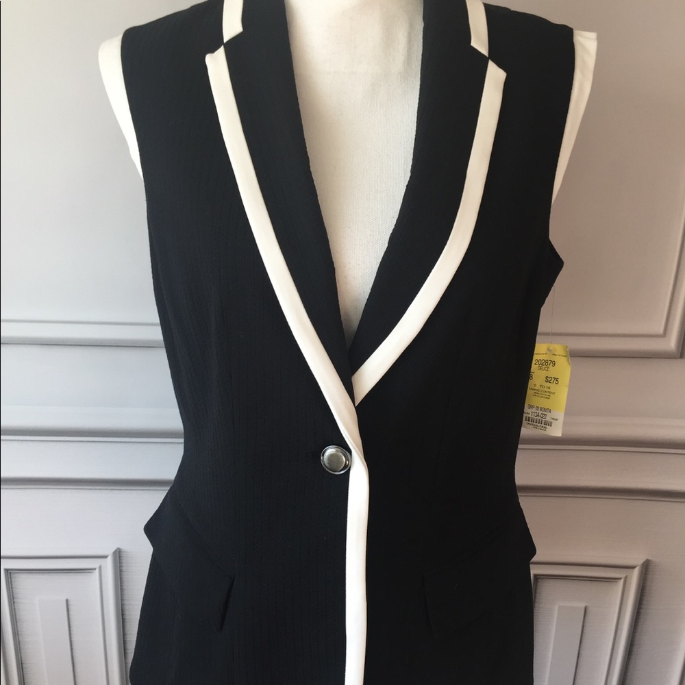 ETCETERA Vest Size 8 Sleeveless Blouse Top Collar