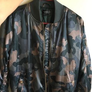 Topshop silk camp bomber jacket