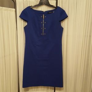 Royal blue, knee-length dress