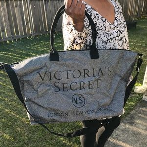 Silver glitter Victoria secret fashion show bag