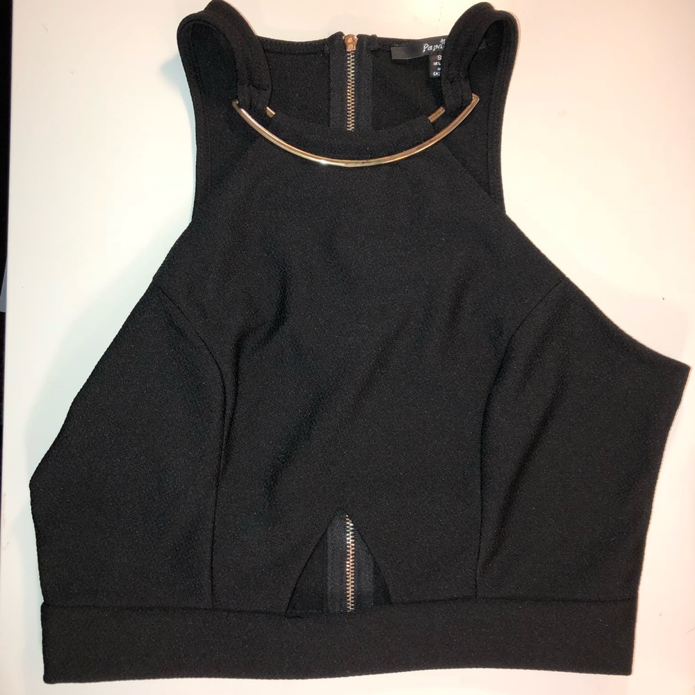 Black and gold Crop Top