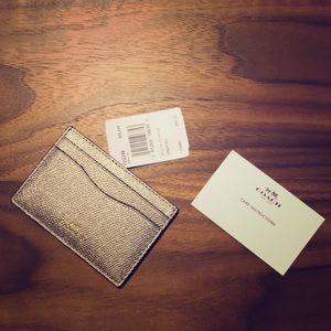 ✨Coach Card Wallet ✨ Jax Platinum Leather