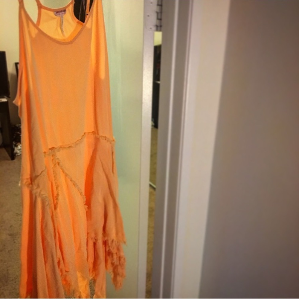 Free People Brilliant Orange Flow Dress