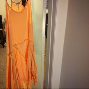 Free People Brilliant Orange Flow Dress