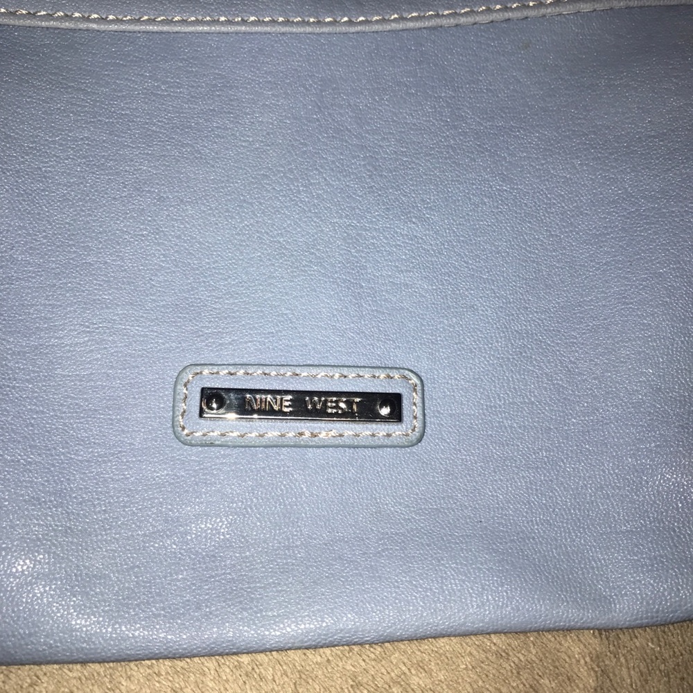 Baby blue leather Nine West purse