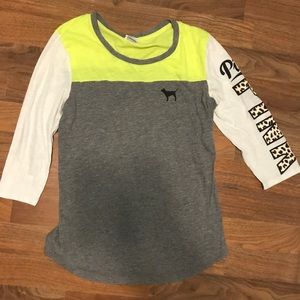 Victoria Secret Pink Color Block Tee Size M